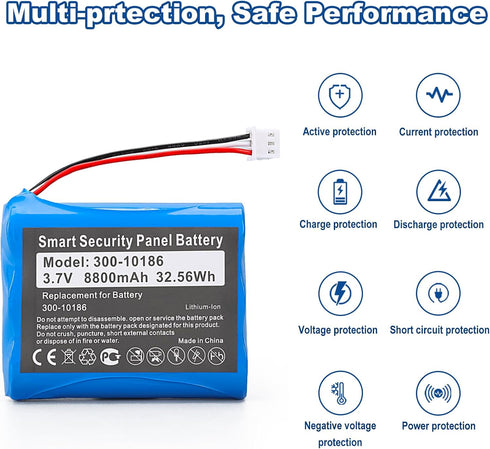 For ADT Panel Battery Replacement 300-10186: Lithium ion Compatible with ADT Honeywell Command Smart Security Panel - ADT5AIO-1 ADT5AIO-2 ADT5AIO-...