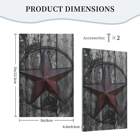 Rustic Western Texas Star Wooden Barn Country Light Switch Cover No Device Wall Plate Decorative 1 Gang Blank Switchplate Electrical Faceplate for...
