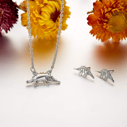 Hicarer Dinosaur Jewelry Set, 3 Pieces Dinosaur Pendant Necklace and 3 Pairs Dinosaur Earrings...