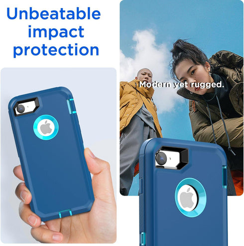 AICase for iPhone SE 2022/3rd/2020/8/7 Case with Built-in Screen Protector,Heavy Duty Drop Protection Full Body Rugged Shockproof/Dust Proof Milit...