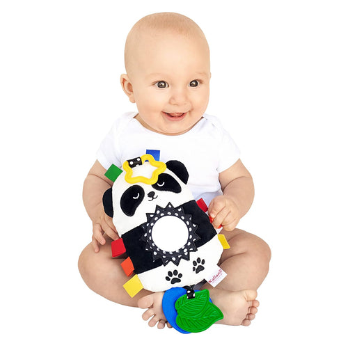 Squish 'N Play Activity Toy Panda- Multi-Sensory Learning Baby Toy - Stroller Toy, Car Seat Toy, Tummy Time Toy, Teether Toy, Baby Gift - with Mir...
