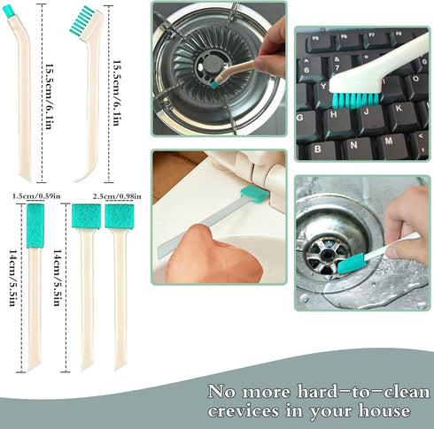 9 Pcs Small Household Cleaning Brushes by ELEMGULY,Deep Detail Crevice Brush Set for Hole, Gap, Corner, Space, Micro Crevice Scrub Cleaner Tool fo...