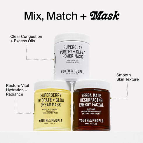 Youth To The People Superberry Glow Dream Mask - Brightening Overnight Face Mask + Hyaluronic Acid Night Moisturizer with Vitamin C & Squalane Oil...