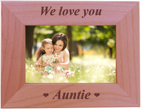 CustomGiftsNow We Love You Auntie - Engraved Wood Picture Frame (4x6 Horizontal)...