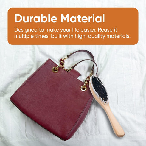 Clothes Brush Garment Brush Sturdy Bristles, Garment Lint Remover, Wool Suits, Lint Brush, Pet Hair Removel, Suede, Dust, Hat Brush Durable Wood H...
