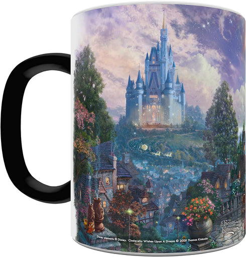 Morphing Mugs Disney - Cinderella - Wishes Upon a Dream - Thomas Kinkade - One 11 oz Color Changing Heat Sensitive Ceramic Mug – Image Revealed Wh...