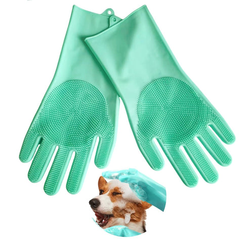 Pet bathing gloves are designed for pet grooming and bathing. They are heat resistant and have high tooth density. They are perfect for bathing an...