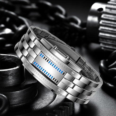 Gosasa Wrist Watches Men's LED Digital Watch Fashion Classic Waterproof Stainless Steel Watches Black...