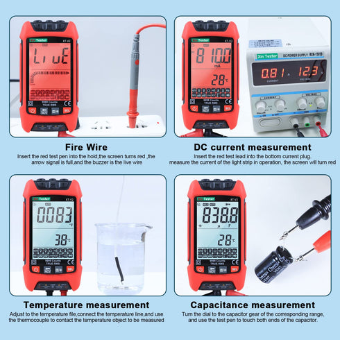 Digital Multimeter, 9999 Counts TRMS Auto-Ranging Voltmeter, Accurately Measures AC/DC Amp Ohm Voltage Meter Capacitance Frequency Diode with Back...
