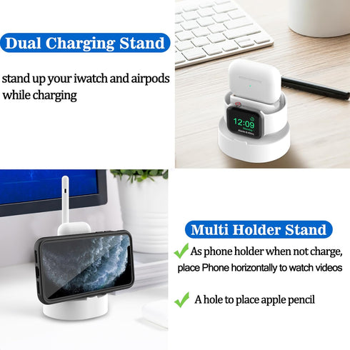 SOKUSIN Stand for Apple Watch Charger - iWatch AirPod Charging Stand Holder Dock Compatible with Apple Watch Series 9 8 Ultra2 Ultra SE2 7 6 SE 5 ...