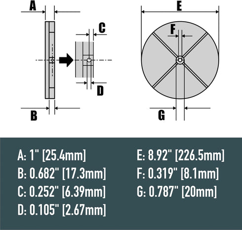 9" ATV Spreader Spinner Disk Replaces Buyers SaltDogg 3007863 for ATVS100...