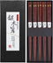 Japanese Natural Wood Chopstick Set Reusable Classic Style Chopsticks Non-slip Design Chop Sticks 5 Pairs Gift Set...