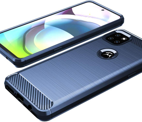 Osophter for Moto One 5G Ace Case Shock-Absorption Flexible TPU Rubber Protective Cell Phone Cover for Motorola Moto One 5G UW Ace(Navy Blue)...