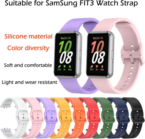 No Gap Silicone Band Compatible with Samsung Galaxy FIT3 1.6in, Sport Fitness Straps for Samsung Galaxy FIT 3 for Women Men...