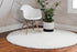 Unique Loom Davos Shag Collection Area Rug - Solid (2' Round, White/ Ivory)...