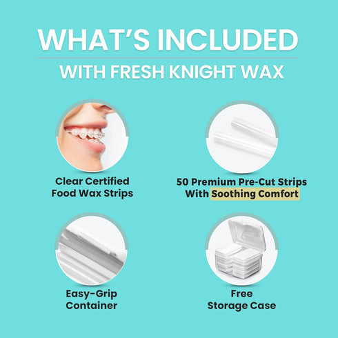 Braces Wax,10 Pack. Dental Wax for Braces & Aligners - 50 Premium Orthodontic Wax Strips, Wax for Teeth, Vitamin E + Aloe. Includes storage case. ...