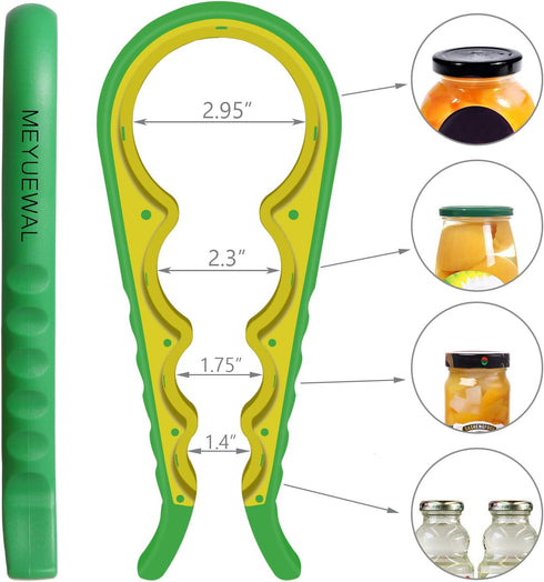 Jar Opener, 6 In 1 Bottle Opener Can Opener for Weak Hands, Jar Openers for Seniors with Arthritis, Multifunctional Lid Opener Kit, Easy Jar Opene...