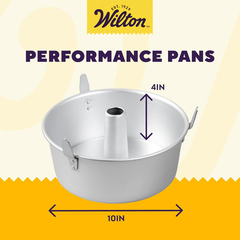 Wilton Round Aluminum Angel Food Cake Pan, Tube Bakeware for Fluffy Cakes, Durable, Even Heating, Rust-Resistant, Professional Quality, 10 in., Pa...
