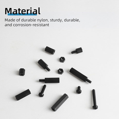 600PCS M3 Male Female Nylon Hex Spacer Standoffs Screws Nuts, Motherboard Standoffs and Screws Assortment Kit, Threaded Pillar for Circuit Board P...