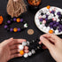 210Pcs Halloween Wooden Beads Holiday Wood Beads Round Spacer Bead Garland Hanging Ornaments with Jute Rope for Jewelry Making Supplies DIY Neckla...