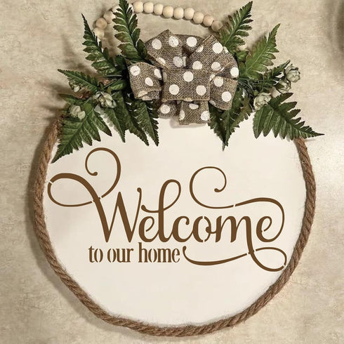 6 Pieces Welcome Stencils for Painting on Wood, Family Doormat Stencils Welcome Sign Templates for Painting Fabric Wall Wood Sign (Welcome-2)...