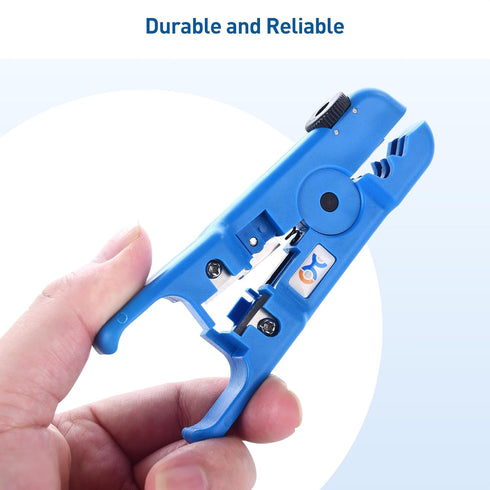 Cable Matters 2-Pack Wire Strippers/Cable Stripper in Blue, 8-16 AWG, Max 0.3 Inches/7.6mm OD Support, Adjustable Blade, Precision Cable Stripper ...