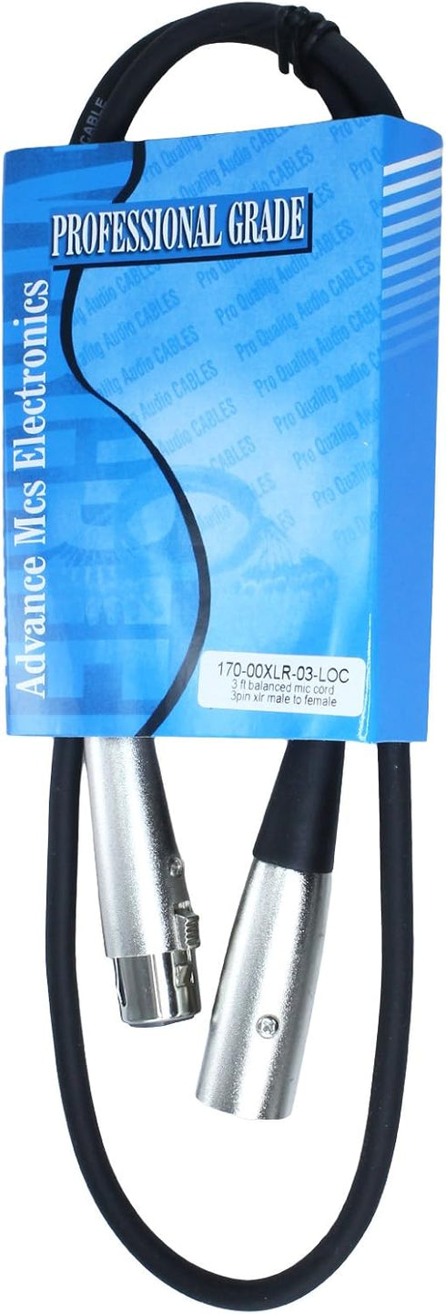 3 Foot XLR Male to Female Mic Microphone Audio Cable Cord...