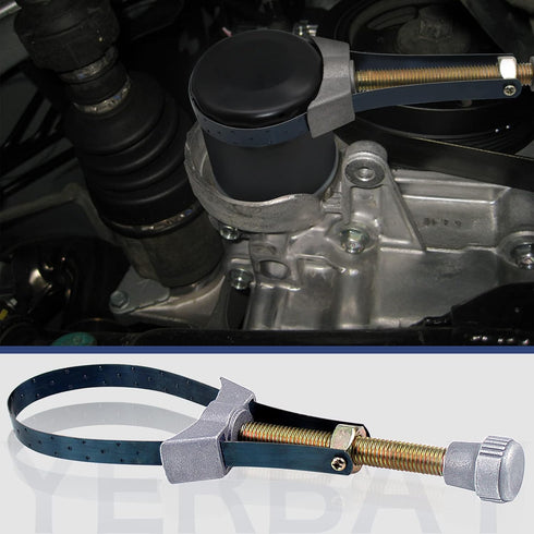 Yerbay Adjustable Oil Filter Wrench Removal Tool 60-120mm Diameter Adjustable Cap Spanner Strap Wrench Repair tool for Motorcycle Car...