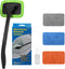 Car Windshield Cleaning Tool, Windshield Cleaner with 4 Washable and Reusable Microfiber Pads and Extendable Handle, for Auto Glass Wiper...