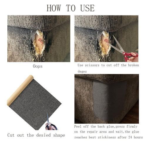Linen Fabric Patches Tape Self Adhesive 17.7x78.7 inch, Durable Fabric Couch Repair Kits for Upholstery, Furniture, Sofa, Car Seats, Office Chair,...