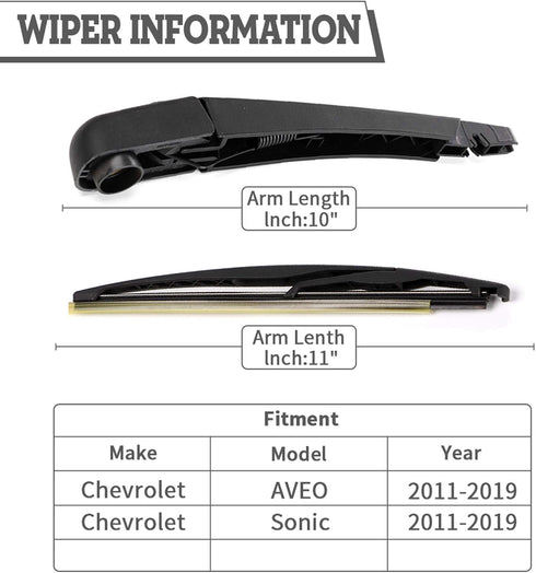 Rear Wiper Arm Blade Nut Set Replacement for Chevrolet Chevy Sonic AVEO 2011-2021,hatchback,Rear Wiper Cover Accessories Assembly, Wiper Cap Set f...