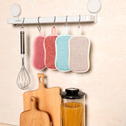 10 Pieces Reusable Sponges Kitchen Non Scratch Microfiber Sponge Scrubber Sponge Reusable Scouring Pads Dish Sponge for Kitchen Cleaning Dishes an...