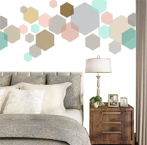 5pcs Reusable Painting Stencils,Plastic Art Craft Templates on Wood Wall Fabric Paper Home Décor DIY 4" to 12" (Hexagon)...
