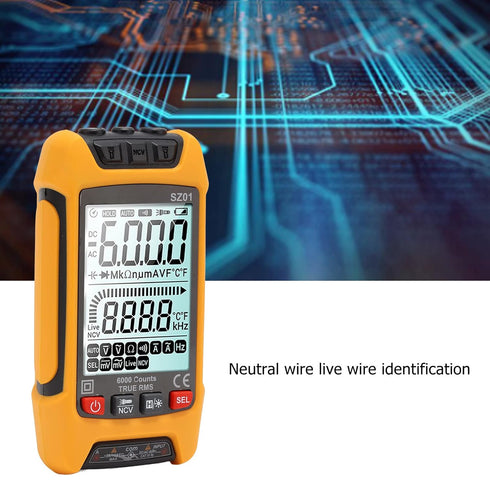 Digital Multimeter, DC AC Voltmeter, High Accuracy Automatic Fire Prevention Tester Kit with Backlight LCD Display, Receptacle Tester, Test Leads ...