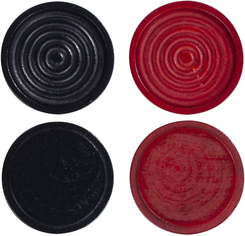 WE Games Checkers Pieces Only, Wooden Checker Board Game Pieces, 24 Black and Red Stackable Player Pieces with a Drawstring Storage Bag, 2 Inch Di...