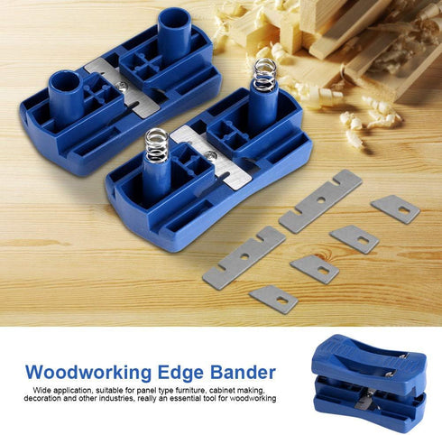 Edge Banding Trimmer Tool, Mini PVC Melamine Wood Edge Banding Machine 2 Edges Manual Tail Trimming Woodworking Tool for Panel Type Furniture Cabi...
