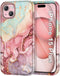 Btscase for iPhone 15 Plus Case 6.7 inch (2023), Marble Pattern 3 in 1 Heavy Duty Full Body Shockproof Hard PC+Soft Silicone Drop Protective Women...