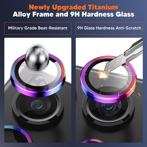 Hoerrye for Samsung Galaxy S24 Ultra Camera Lens Protector, Case-Friendly, Ultra-HD 9H Tempered Glass Screen Protector, Anti-Scratch, Space Titani...