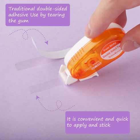 Outus Double Sided Adhesive Scrapbook Runner Permanent Adhesive Runner Roller Tapes 0.3 x 197 Inch Adhesive Dot Roller Applicators for Scrapbookin...