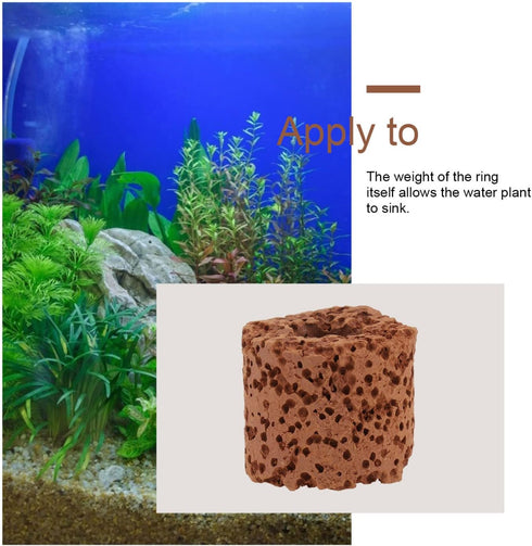 Totority Aquarium Plant Anchors 30pcs Aquatic Fixed Ring Water Plant Fixed Ring Aquarium Plant Holder Pottery Gravity Ring Fish Tank Grass Ring Aq...
