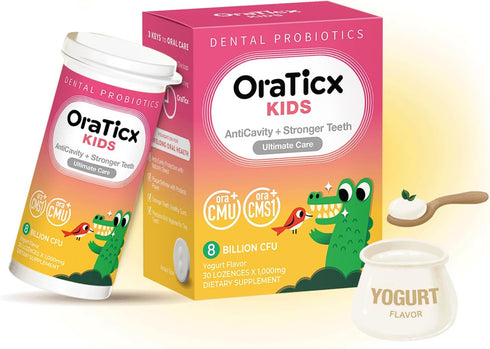 Kids Dental Probiotics for Anti-Cavity + Healthy Teeth and Gums, 8 Billion CFU Probiotics for Oral Health, Sugar Free Yogurt Flavor 1-Pack...