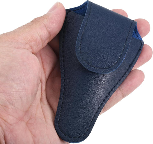 PATIKIL 4.5"x2.6" Embroidery Scissors Sheath, 2 Pack PU Leather Nail Cuticle Scissor Cover Small Pointed Nippers Scissors Protective Case, Dark Bl...