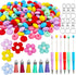 Silicone Beads, 205 Pcs Silicone Beads Bulk Kit 12mm Silicone Beads for Keychain Making, Silicone Beads for Pen Making with 6 Pcs Flower Silicone ...