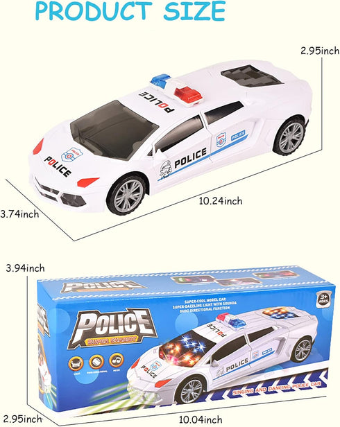 Toy Cars, Police Car Toys for Boys 3-5, Police Car Spinning Toy with Music Lights and Siren, Automatic Door Opening Spin Toy for Outdoor Indoor Ki...