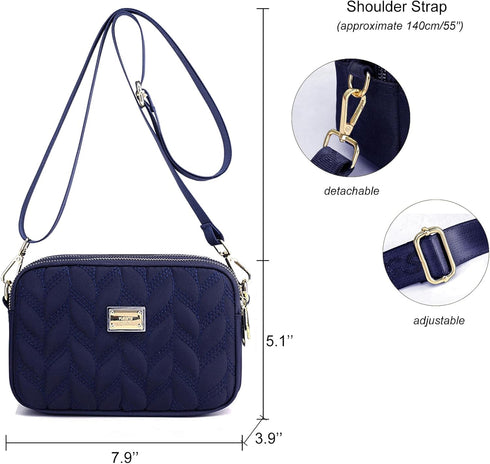 WITERY Small Crossboby Purse for Women - Waterproof Nylon Crossbody Phone Purse Shoulder Bag with Adjustable Strap...
