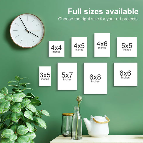 PHOENIX Small Painting Canvas Panels 3x5 Inch, 12 Value Pack - 8 Oz Triple Primed 100% Cotton Acid Free Canvas Boards for Painting, White Blank Fl...