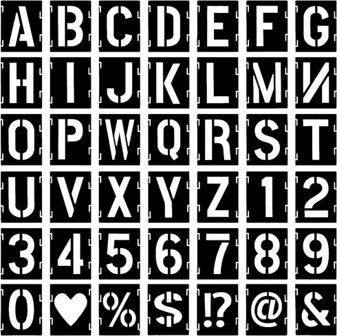 42 Pieces Letter Stencils 3.5 Inch,Spray Paint Stencil,Reusable Lettering Stencils,Fonts Stencils,Alphabet Stencil,Number Stencils,Spray Paint Ste...