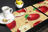 Greeeen Placemats Set of 6 Red Apples Place Mat for Dining Table Washable Cotton Linen Table Mats...