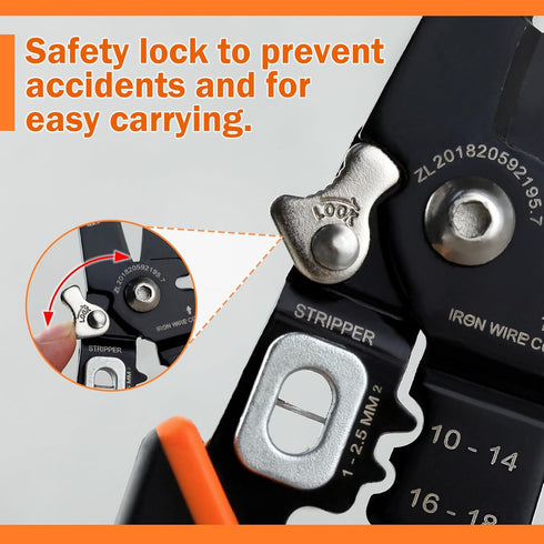 6-in-1 Wire Stripper Tool, 10-18 AWG Insulated Wire Strippers Electrical Safety Wire Pliers, Multifunction Wire Plier Tool with Wire Splitter Cutt...