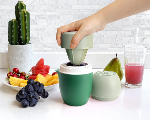 Hand Juicer - Citrus Juicer with Lemon Shape - Hand Lemon Juicer with Two Press Options for Different Fruits (Green)...